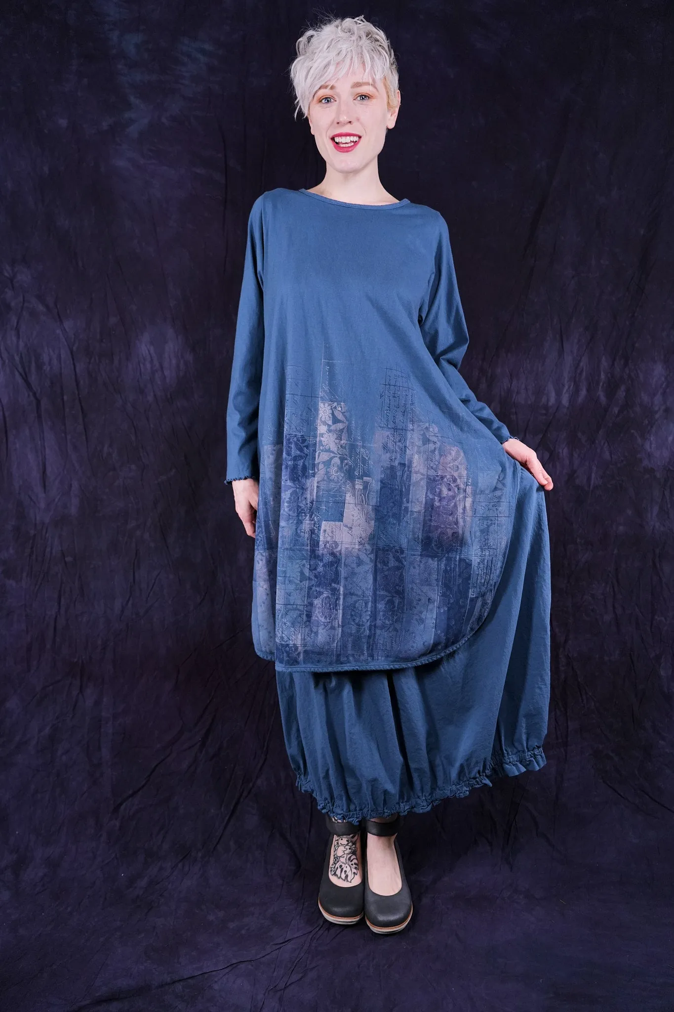 4184 Airy Lawn Skirt Echo Blue