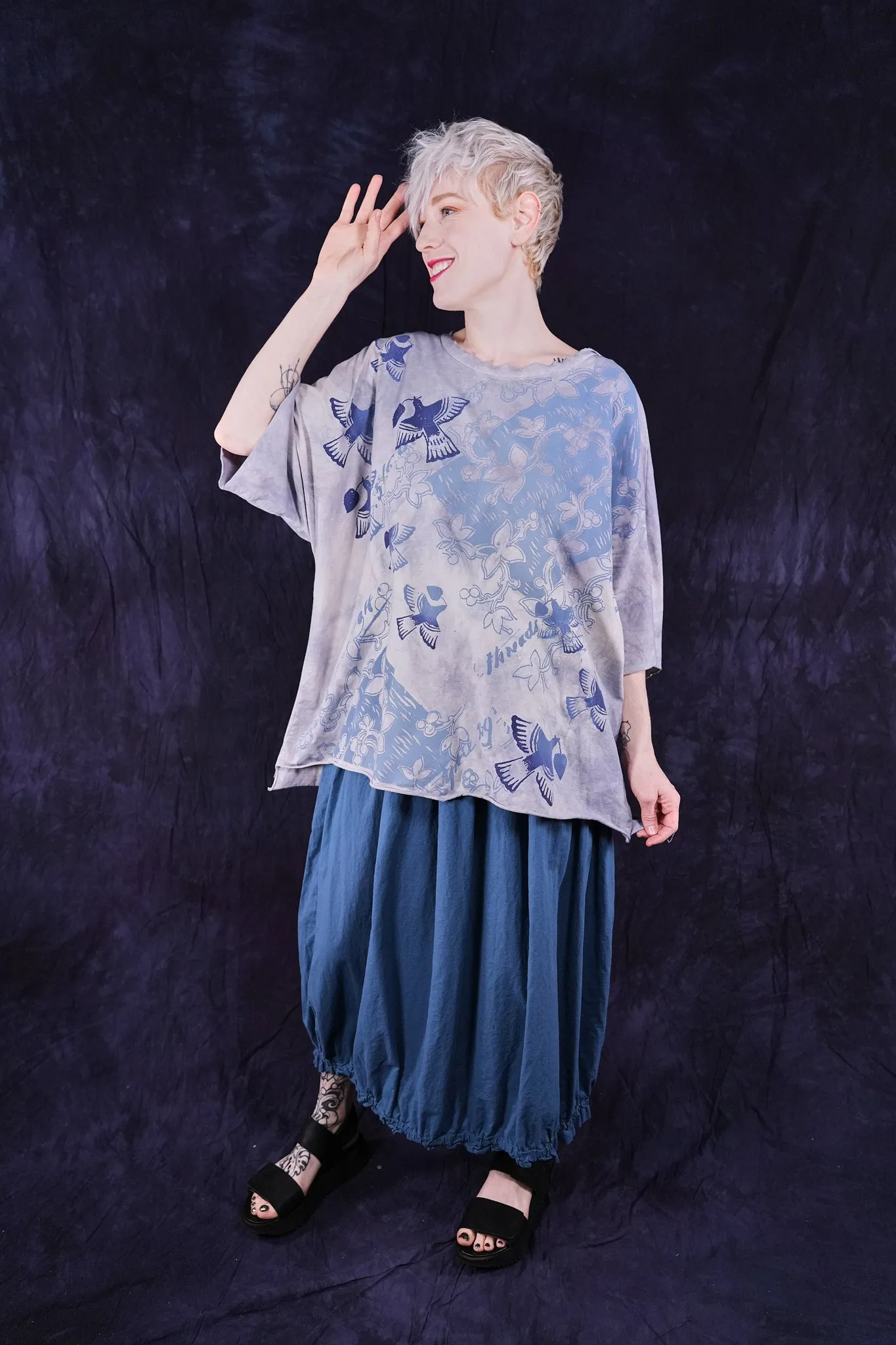 4184 Airy Lawn Skirt Echo Blue