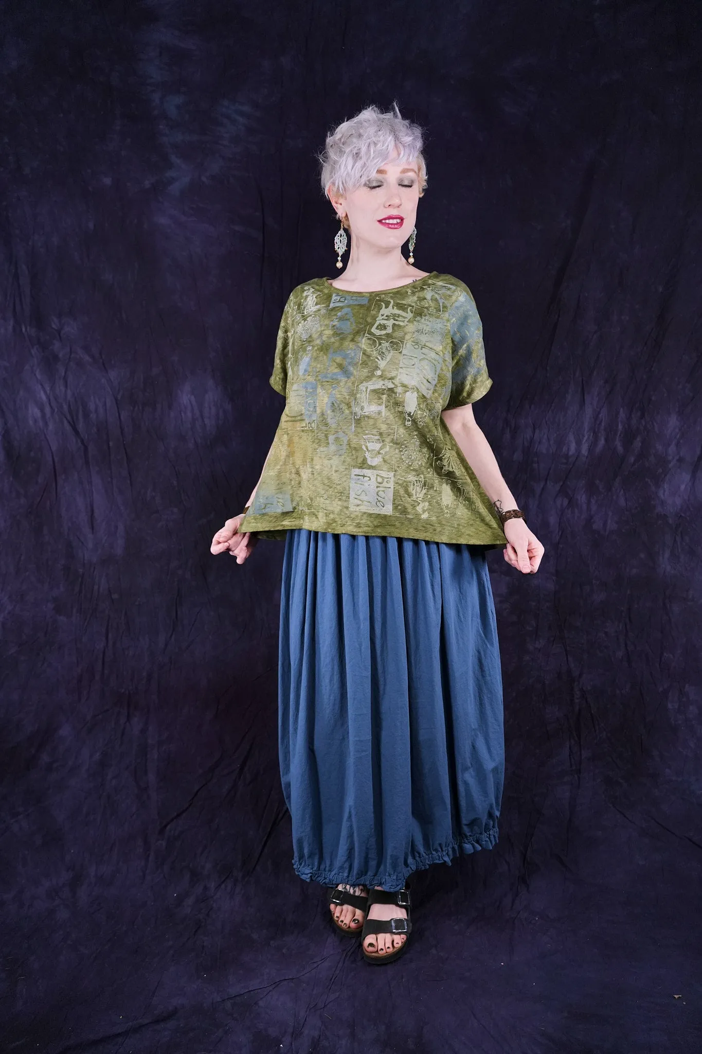 4184 Airy Lawn Skirt Echo Blue