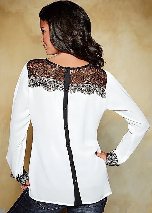 (A) Detail lace Blouse