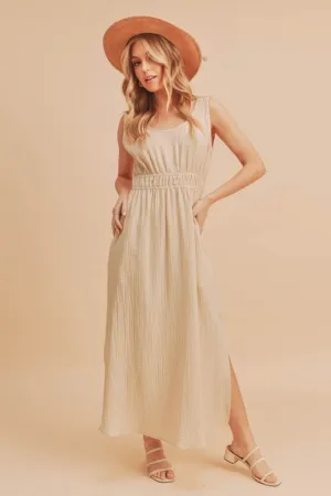 Aemi   Co Side Slit Round Neck Sleeveless Tank Dress