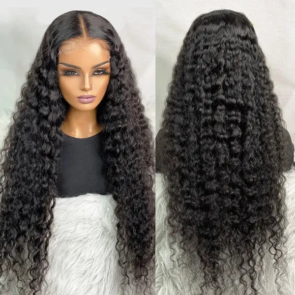 Air-permeable Cap Deep Wave 13x4 Lace Front Glueless Wig