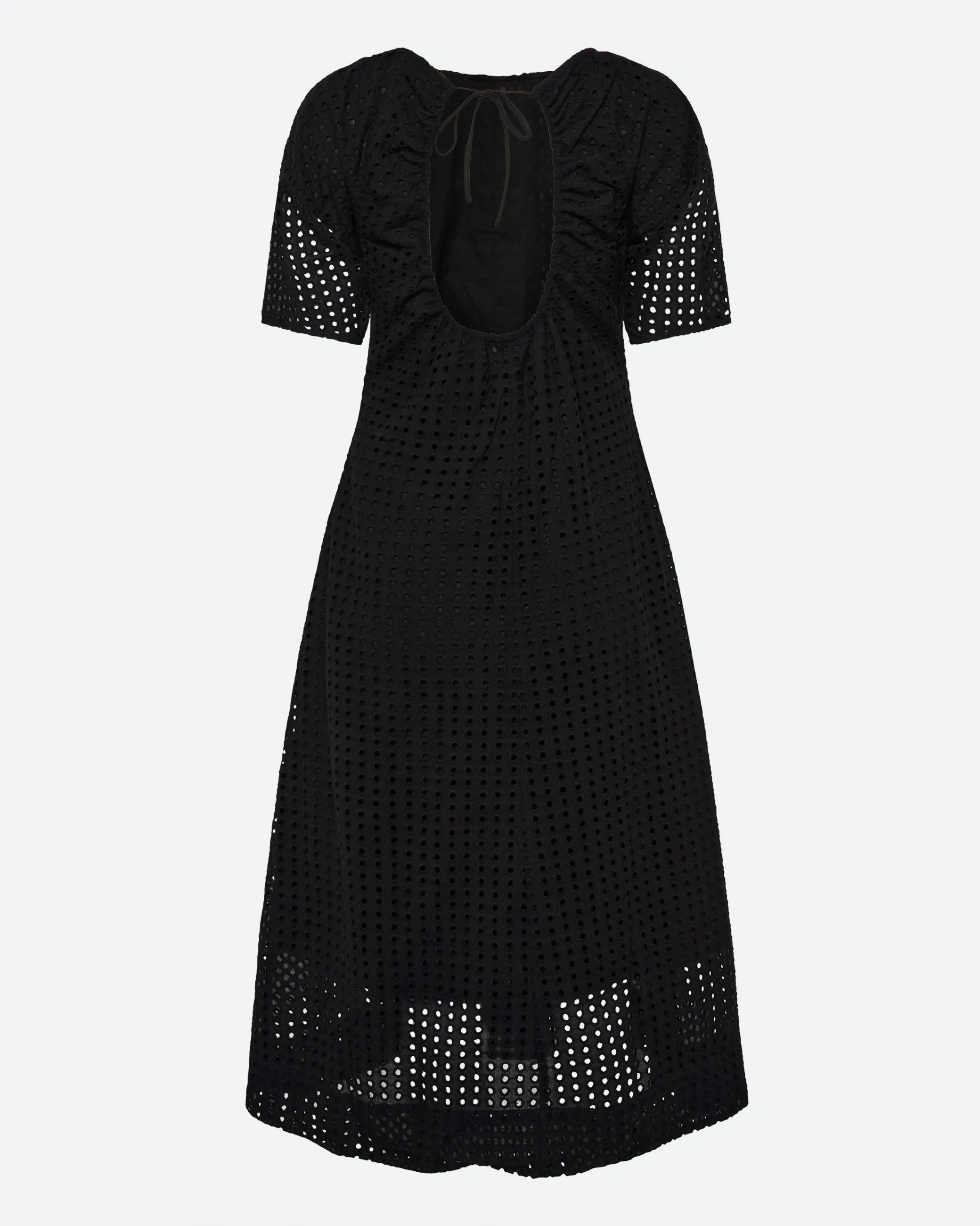 Alice midi dress in broderie anglaise 4258 - Black
