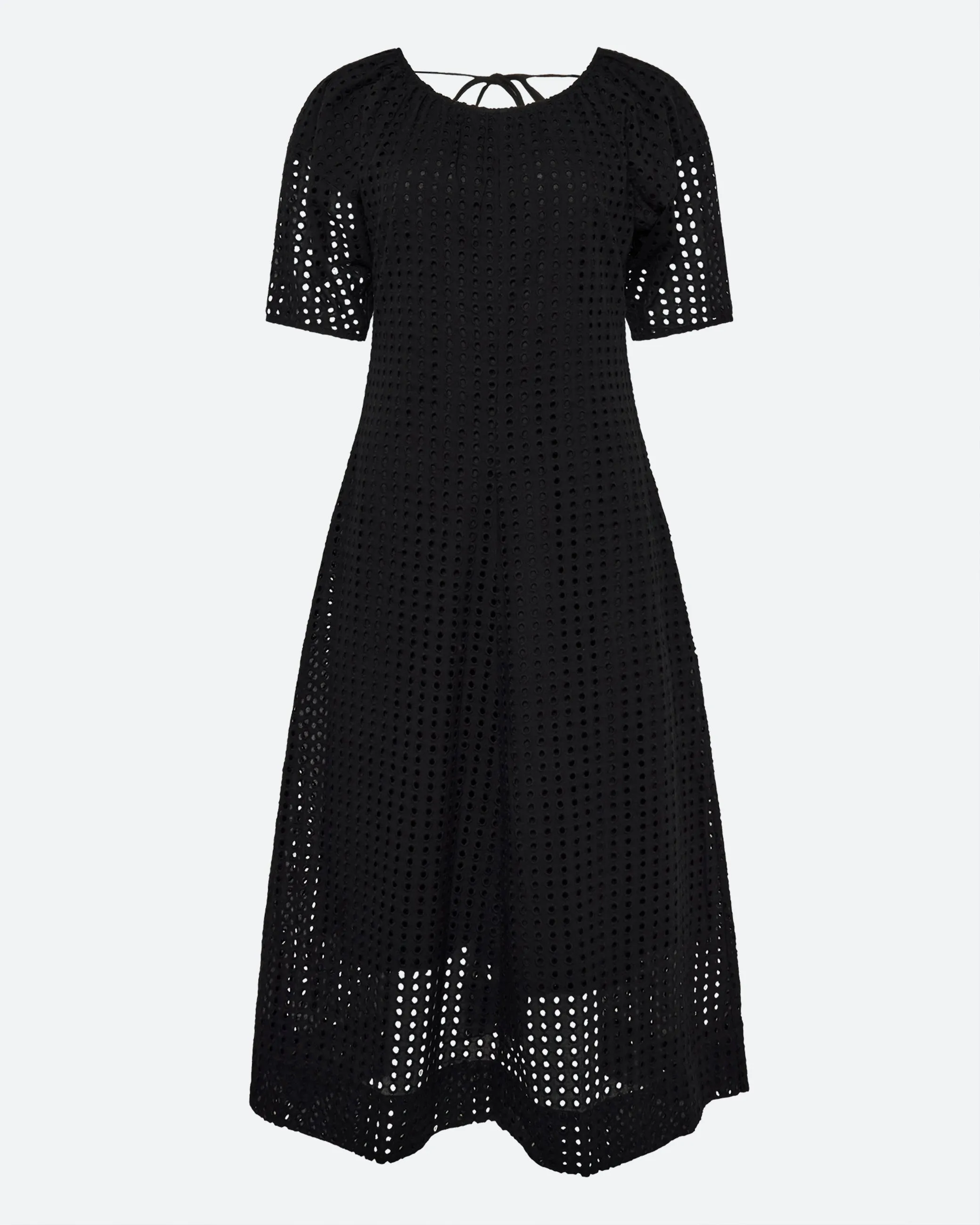 Alice midi dress in broderie anglaise 4258 - Black