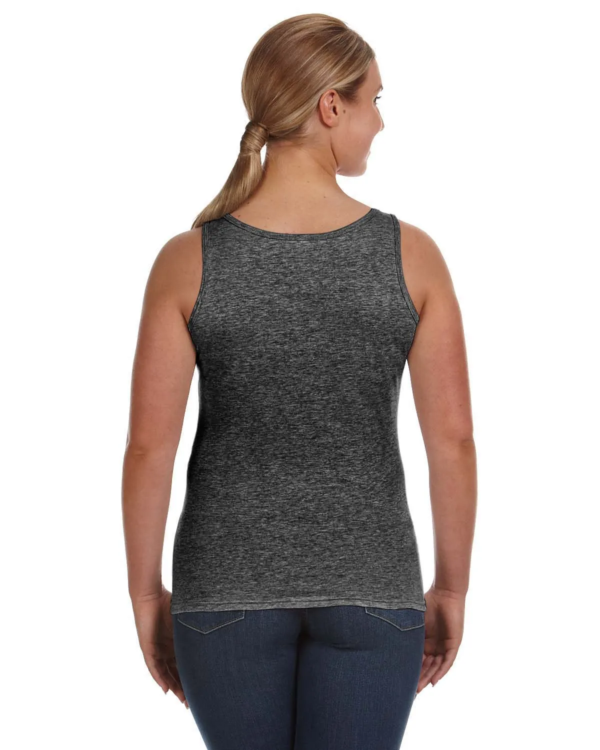 Anvil Ladies Lightweight Tank | Heather Dk Grey