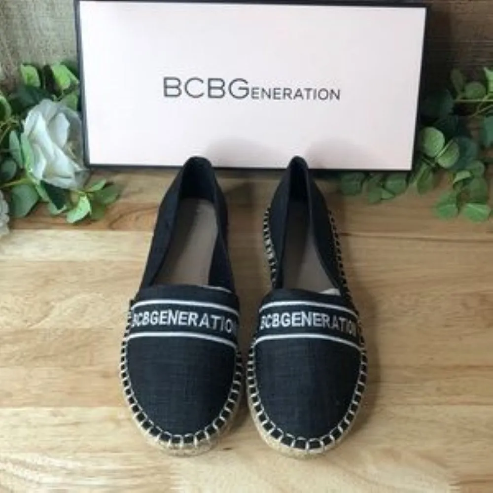 Belina Slip-On Espadrille Flat  Black/White 8