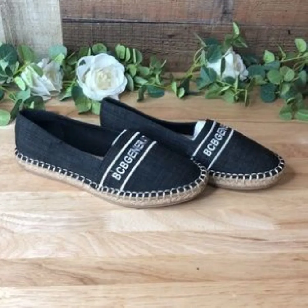 Belina Slip-On Espadrille Flat  Black/White 8