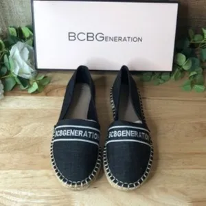 Belina Slip-On Espadrille Flat  Black/White 8