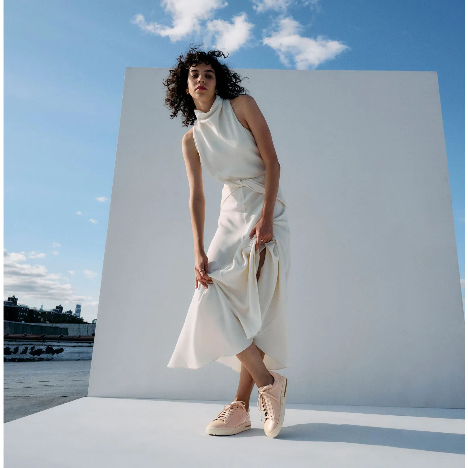 Birkenstock Bend Narrow Sneaker (Women) - Glossy New Beige Leather