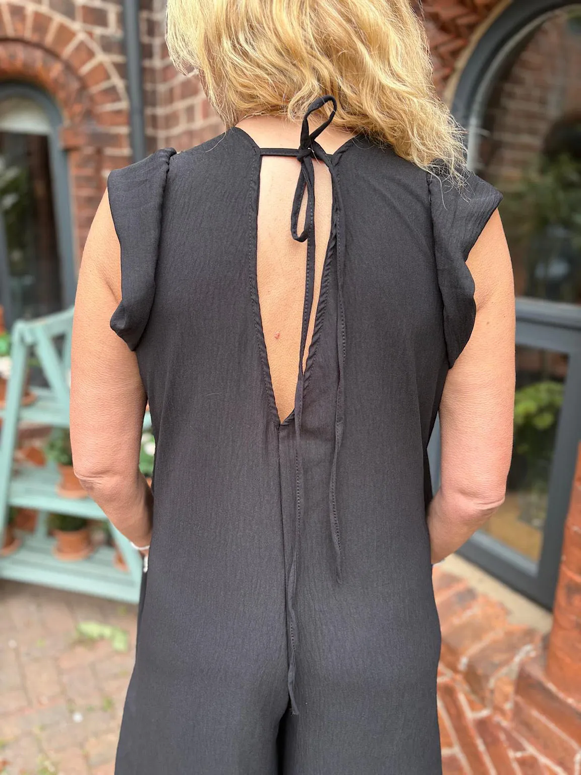 Black Frill Sleeve Jumpsuit Jessie