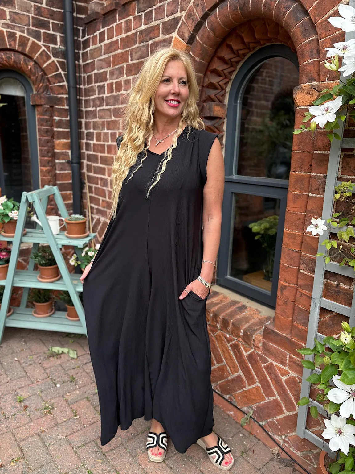 Black Frill Sleeve Jumpsuit Jessie