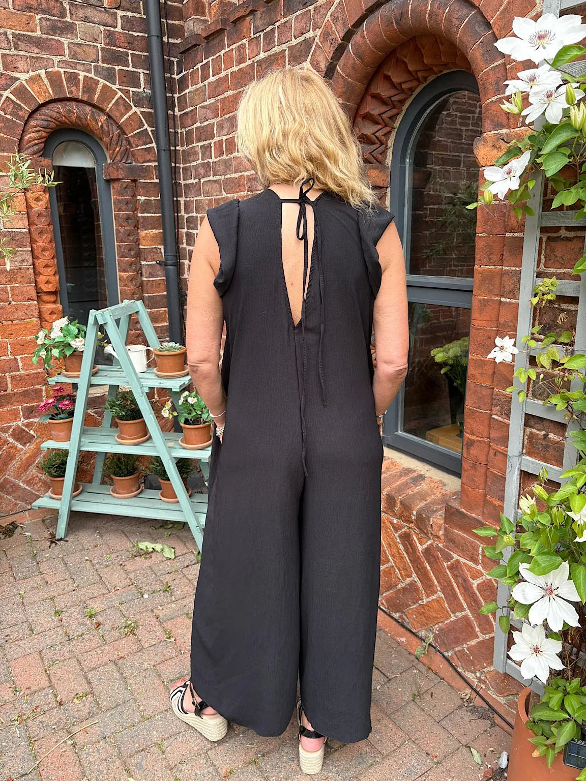 Black Frill Sleeve Jumpsuit Jessie