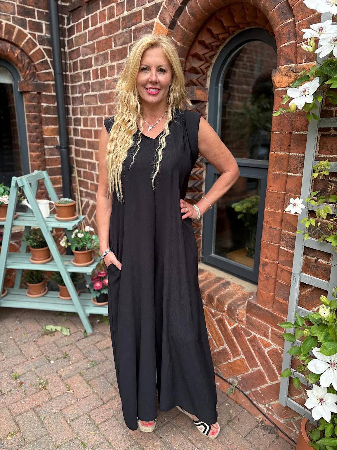 Black Frill Sleeve Jumpsuit Jessie