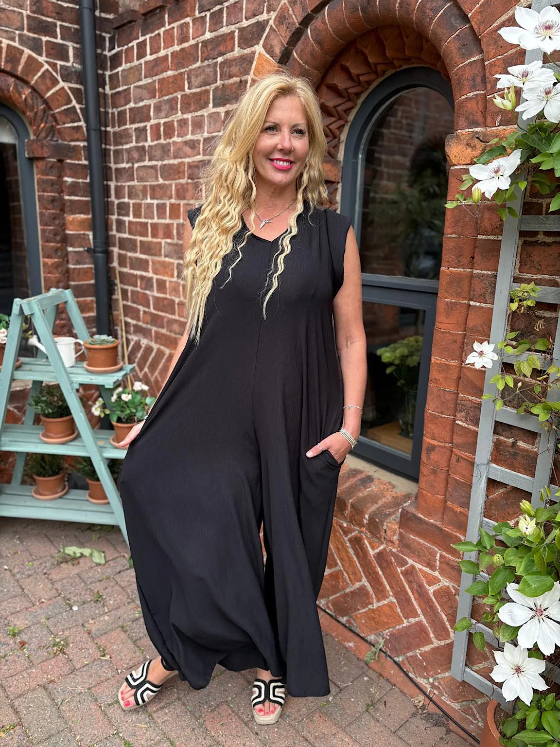 Black Frill Sleeve Jumpsuit Jessie
