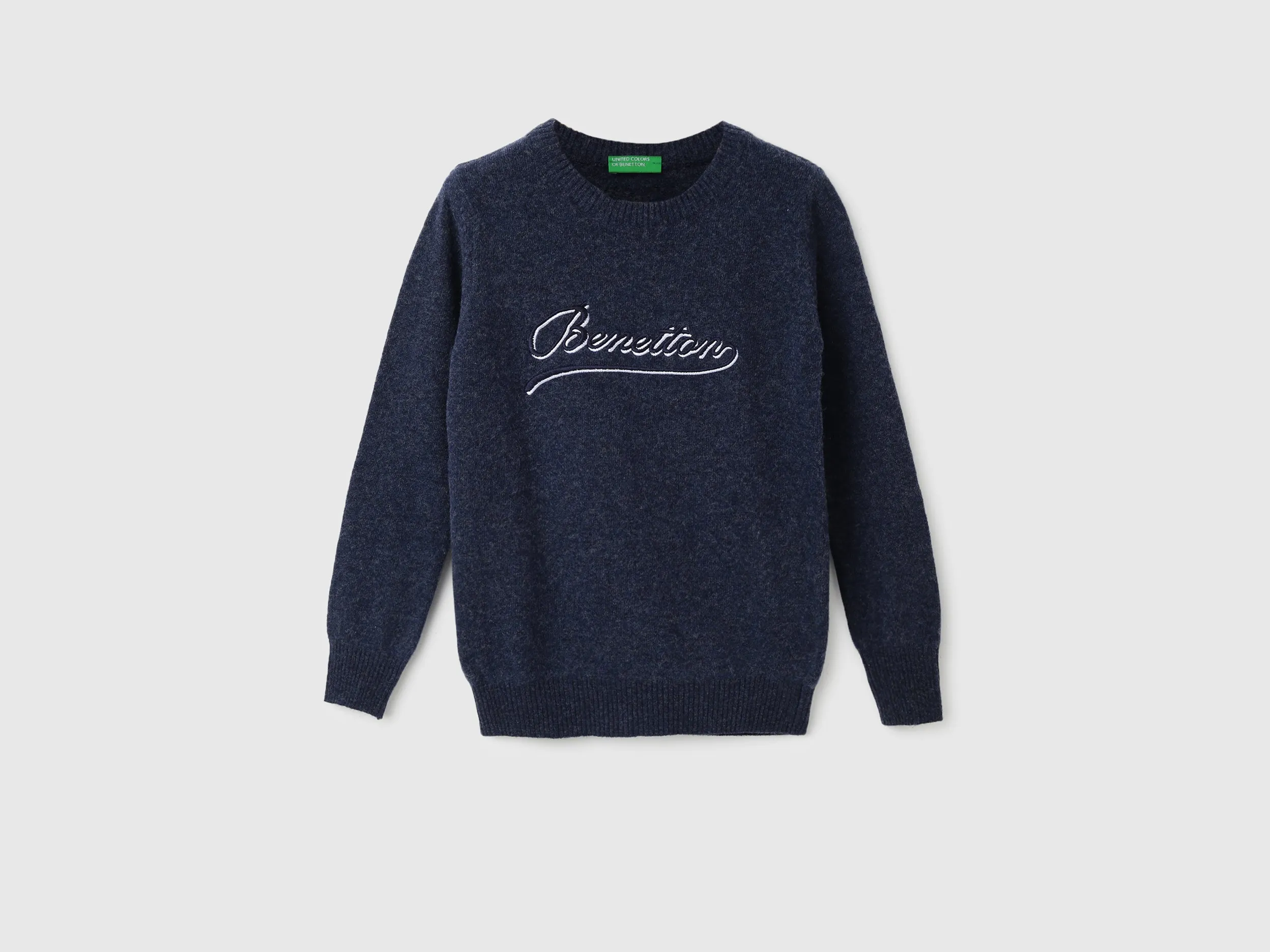 Boys Embroidered Logo Round Neck Sweater