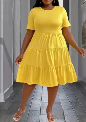 Bright and Breezy Tiered Midi Dress with Relaxed Fit