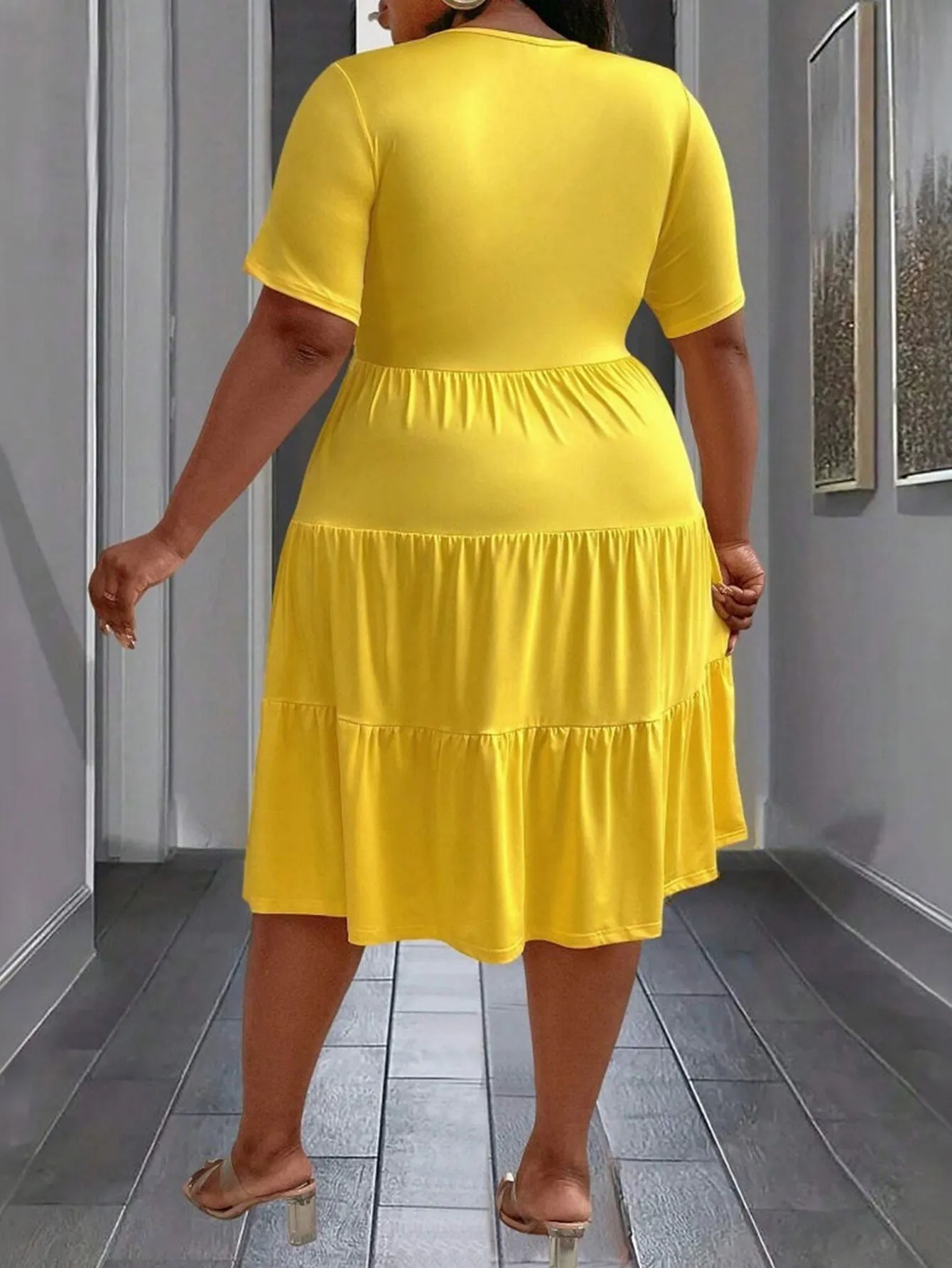 Bright and Breezy Tiered Midi Dress with Relaxed Fit