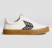 CATIBA PRO Low Gum Vintage White Suede and Canvas Black Logo Sneaker Women