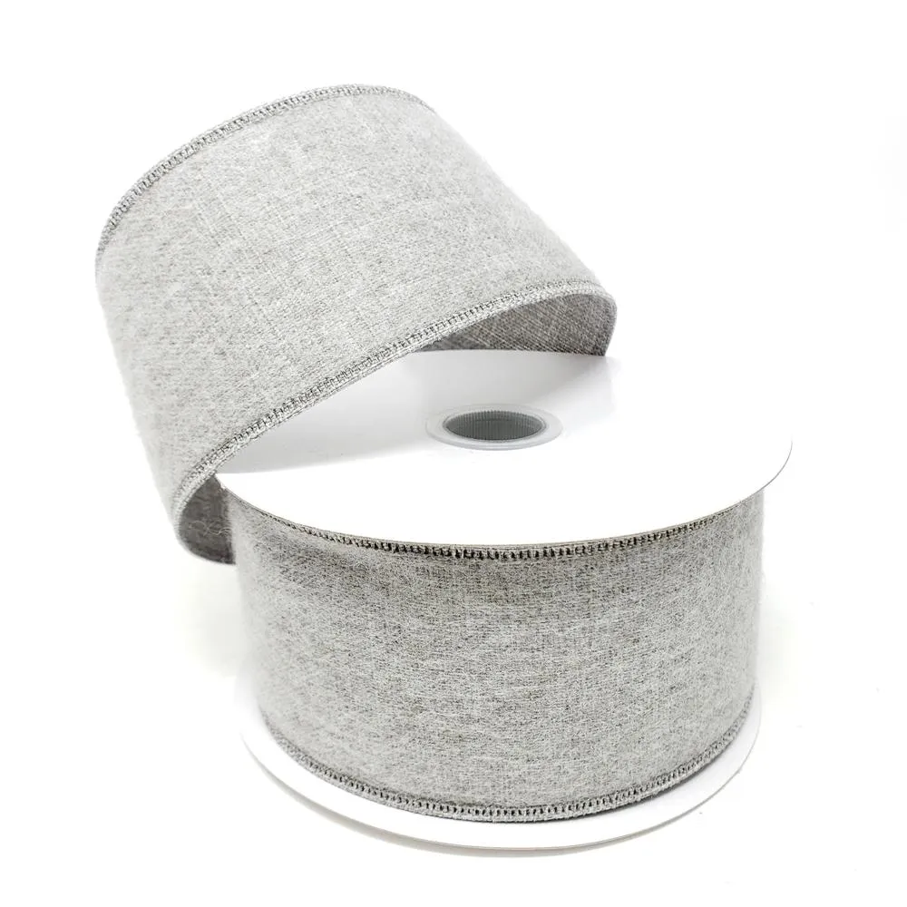 Christmas Soft Brushed Linen Wired Ribbon, 10-yard