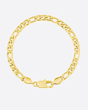 CLEAN FIGARO BRACELET. - 5MM GOLD