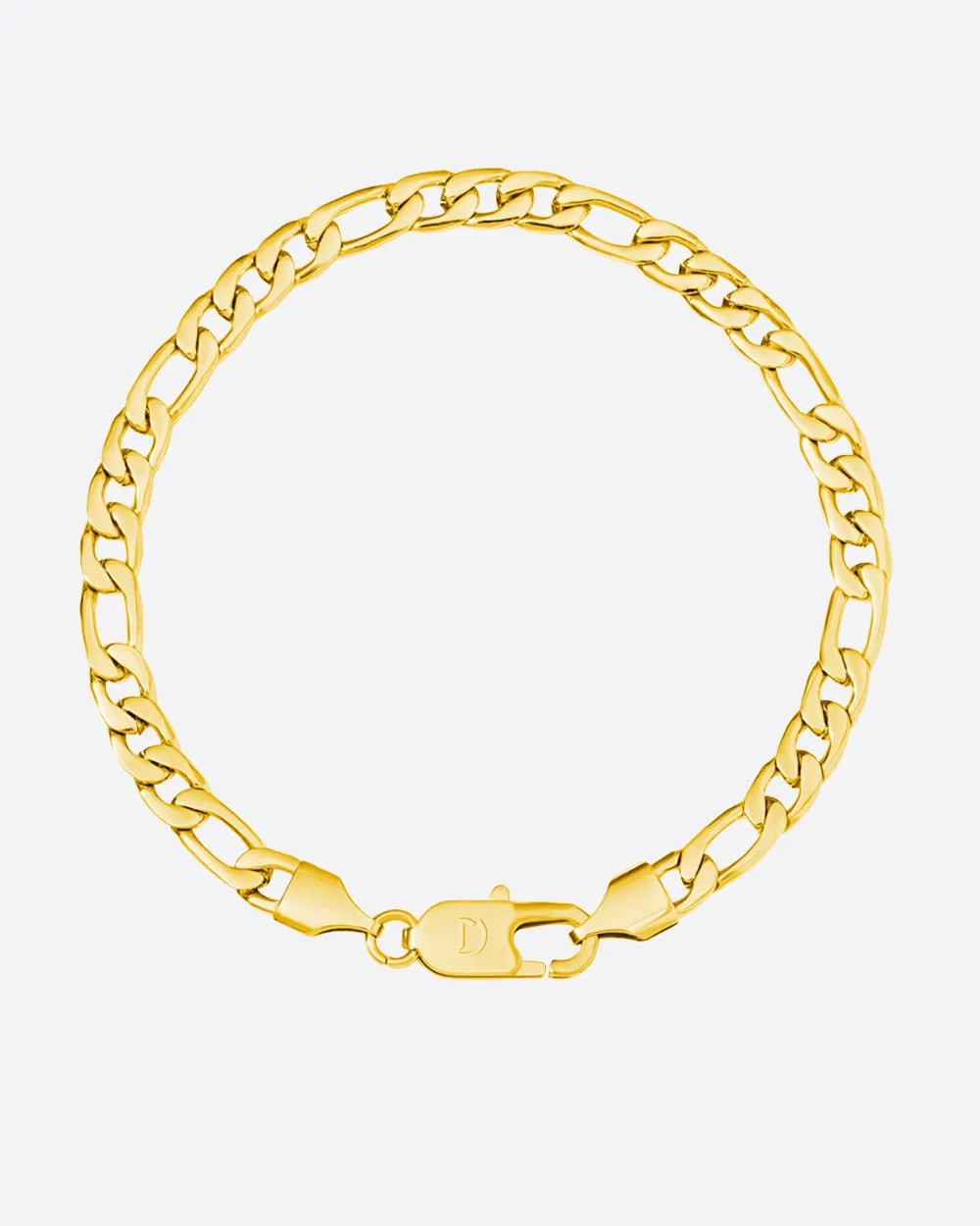 CLEAN FIGARO BRACELET. - 5MM GOLD