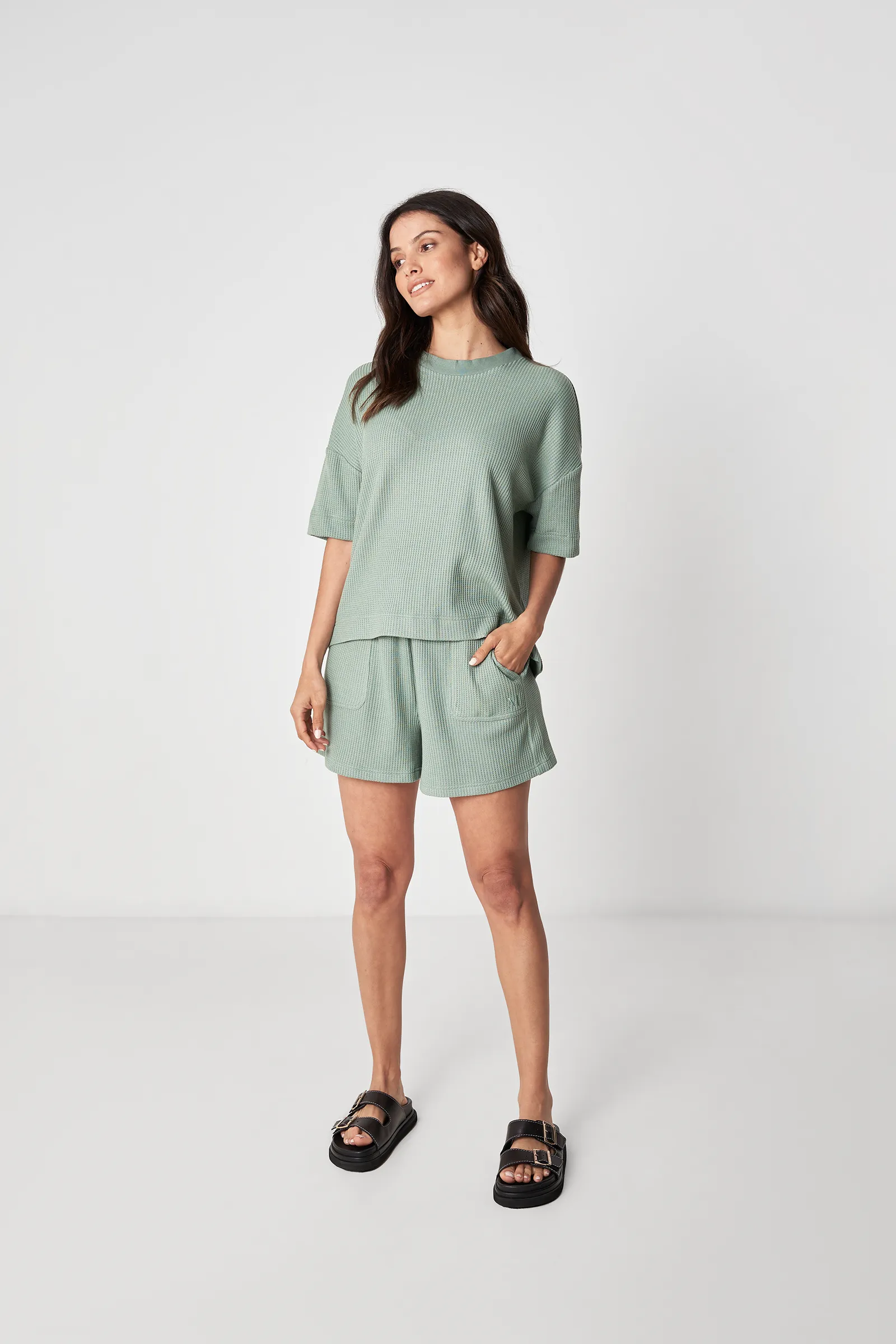 Cocoon Waffle Short - Sage