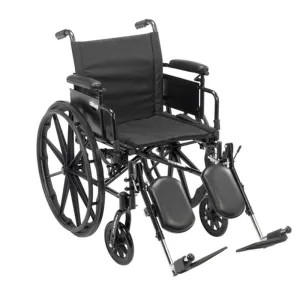 Cruiser X4 Lightweight Dual Axle Wheelchair with Adjustable Detachable Arms, Desk Arms, Elevating Leg Rests, 20" Seat - 1 Each