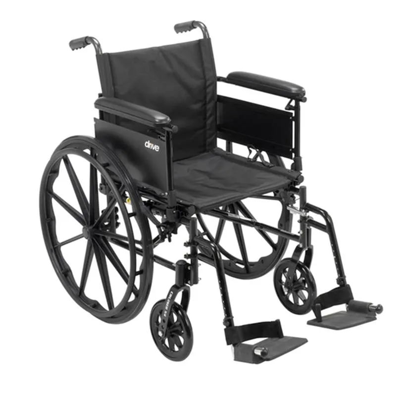 Cruiser X4 Lightweight Dual Axle Wheelchair with Adjustable Detachable Arms, Full Arms, Swing Away Footrests, 18" Seat - 1 Each