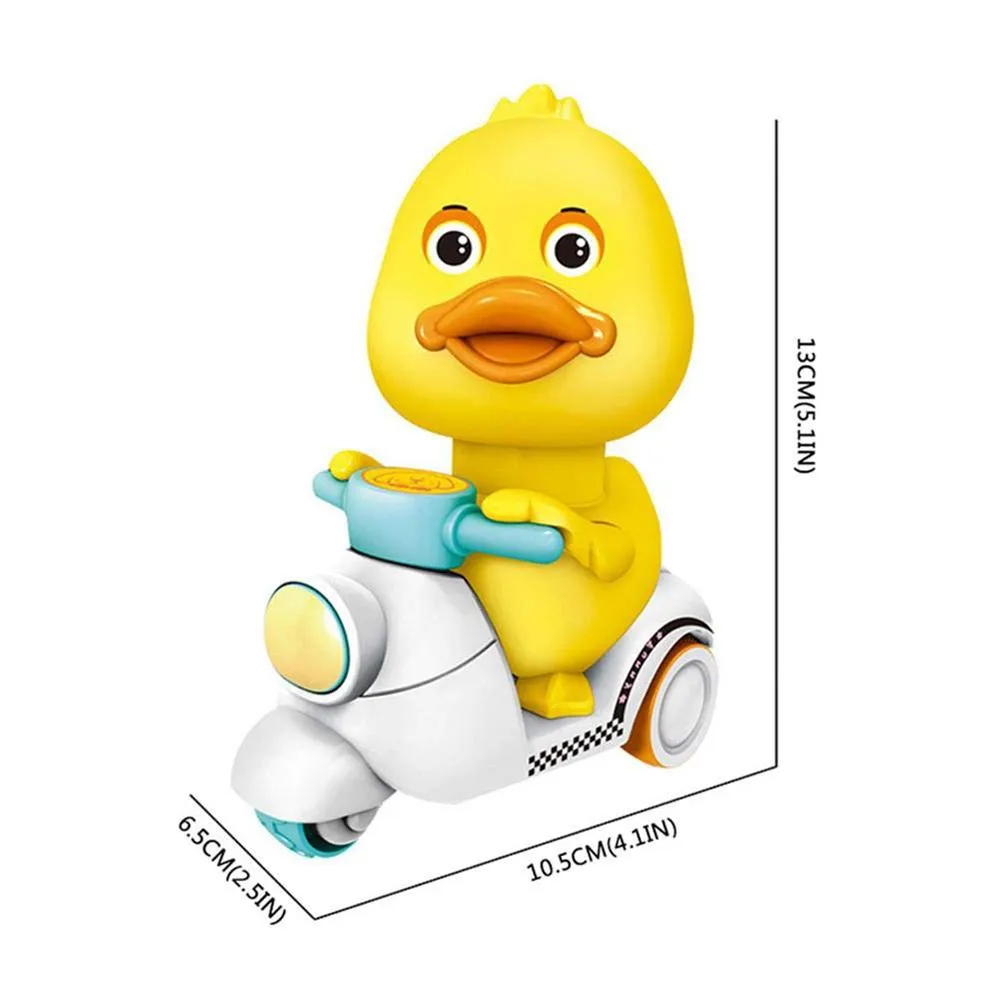 Cute Cartoon Pull Back Pressing Small Yellow Duck Motor Tricycle Toy for Kids Little yellow duck