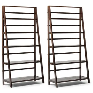Draper 36 inch 5 Shelf Ladder Bookcase (Set of 2)