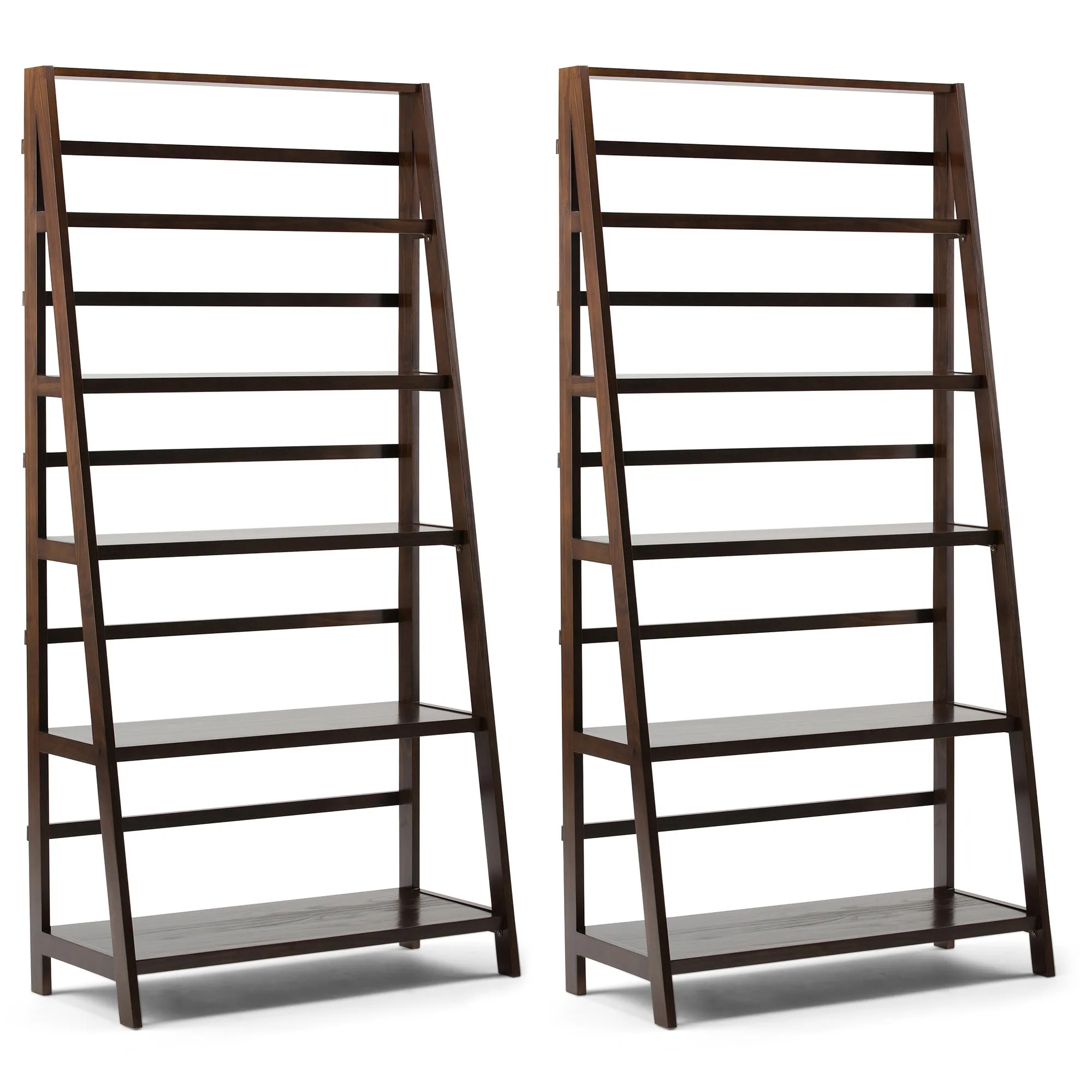 Draper 36 inch 5 Shelf Ladder Bookcase (Set of 2)