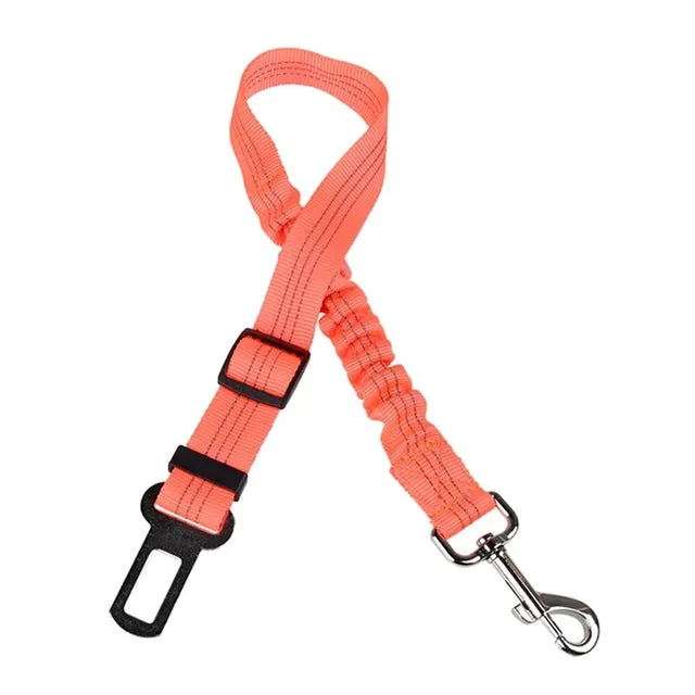Elastic Reflective Safety Rope Traction Belt for Pet Dogs Supplies Car Seat Pink