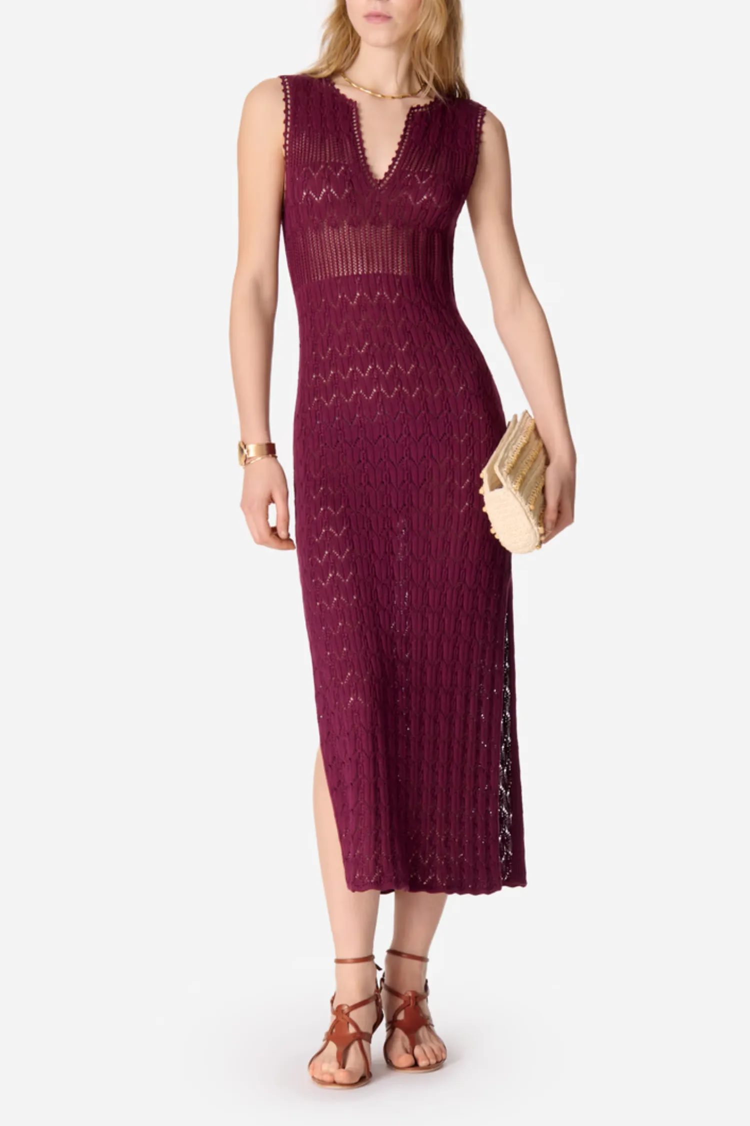 Elka Cotton Mercerise Dress Bordeaux