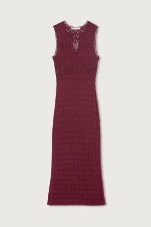 Elka Cotton Mercerise Dress Bordeaux