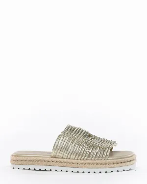 Elyson Sardinia Gold Leather Slide