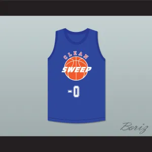 Ernest P. Worrell 0 Clean Sweep Blue Basketball Jersey Slam Dunk Ernest 1