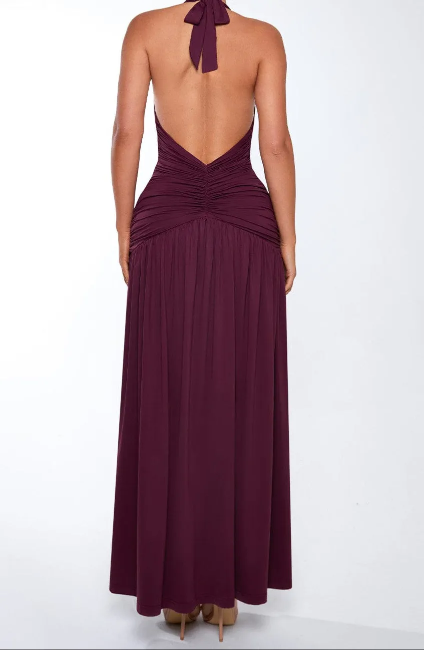 Fiorella maxi dress – cherry lacquer