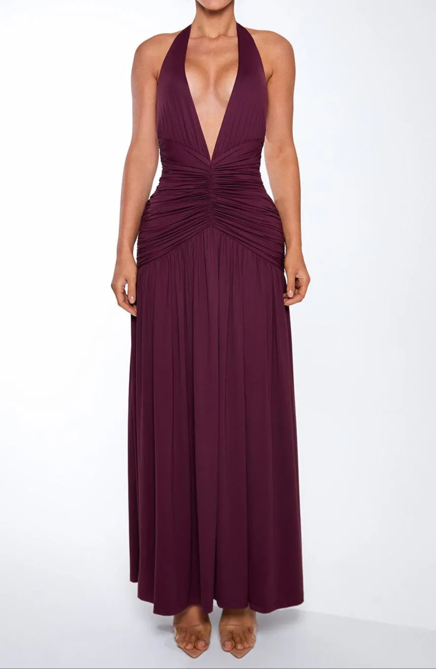 Fiorella maxi dress – cherry lacquer