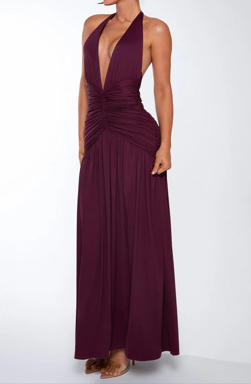 Fiorella maxi dress – cherry lacquer