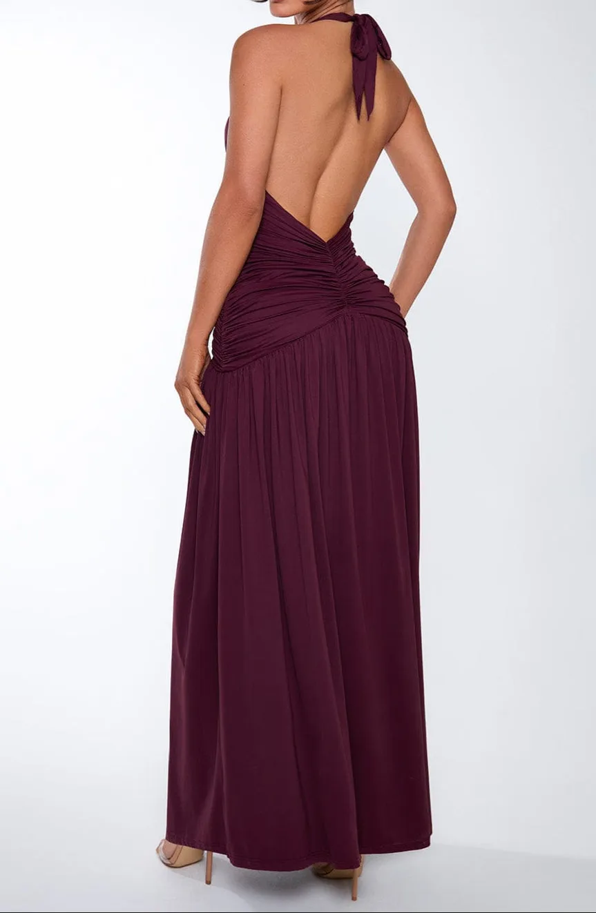 Fiorella maxi dress – cherry lacquer