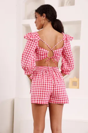 Flirty Gingham Checkmate crop-top