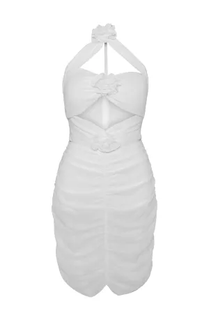 Flower Mini Dress White