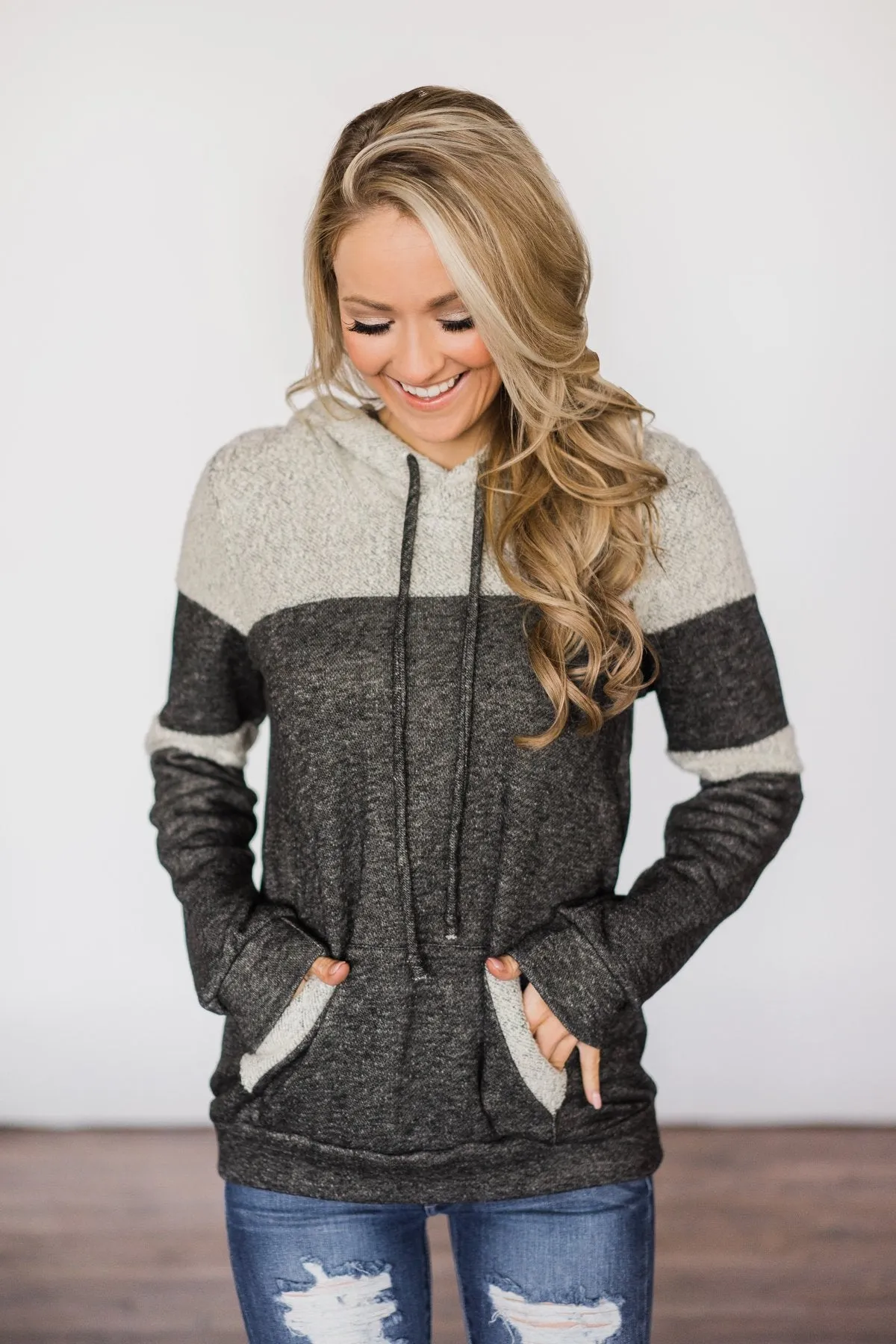 Forever Fuzzy Lightweight Hoodie - Charcoal
