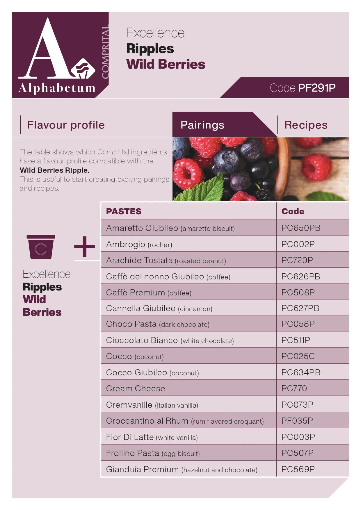 Frutti Di Bosco (wild berries) Ripple - Case of 2 x 3.5 kg Units
