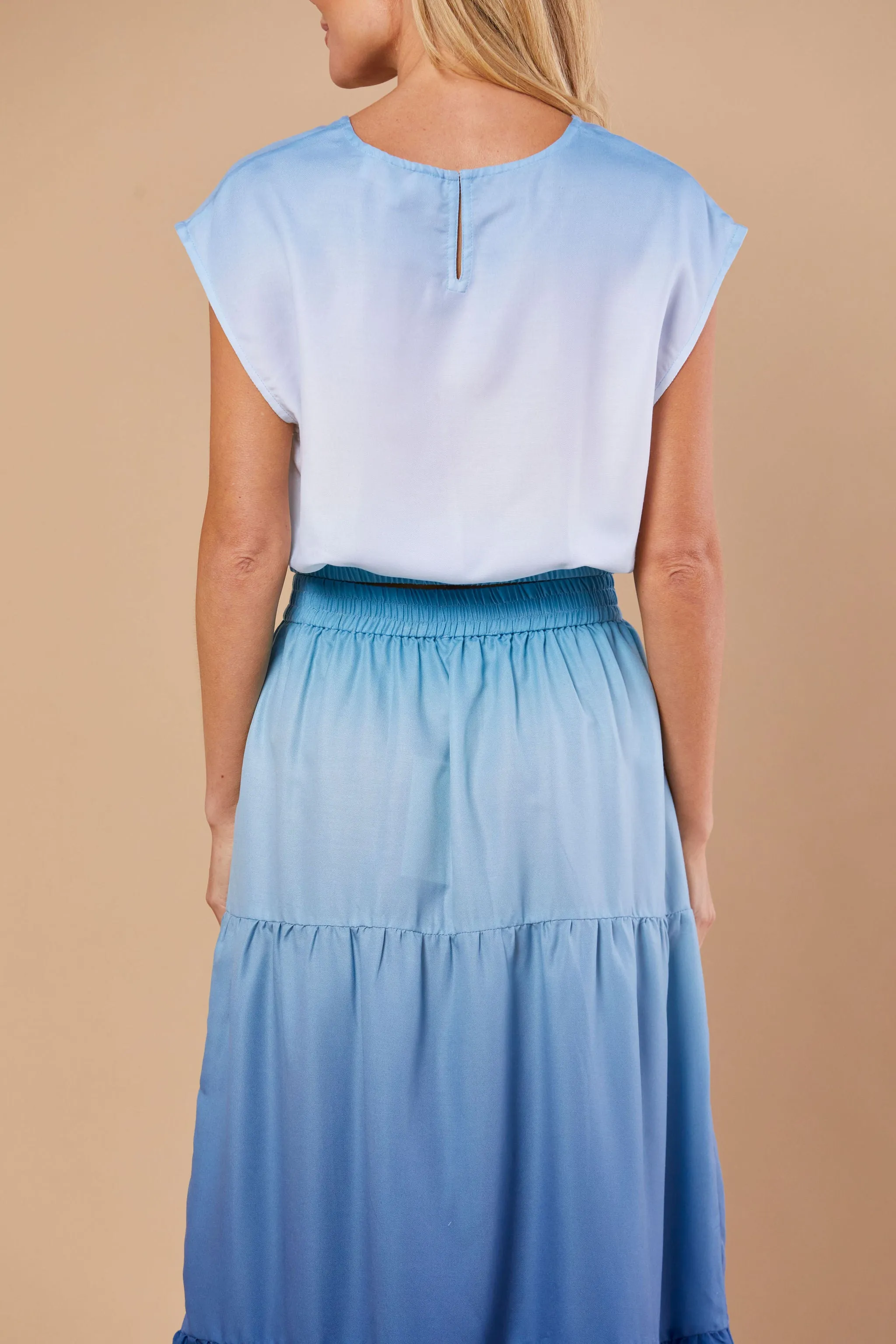 Gardenia Blouse in Seaglass Ombre