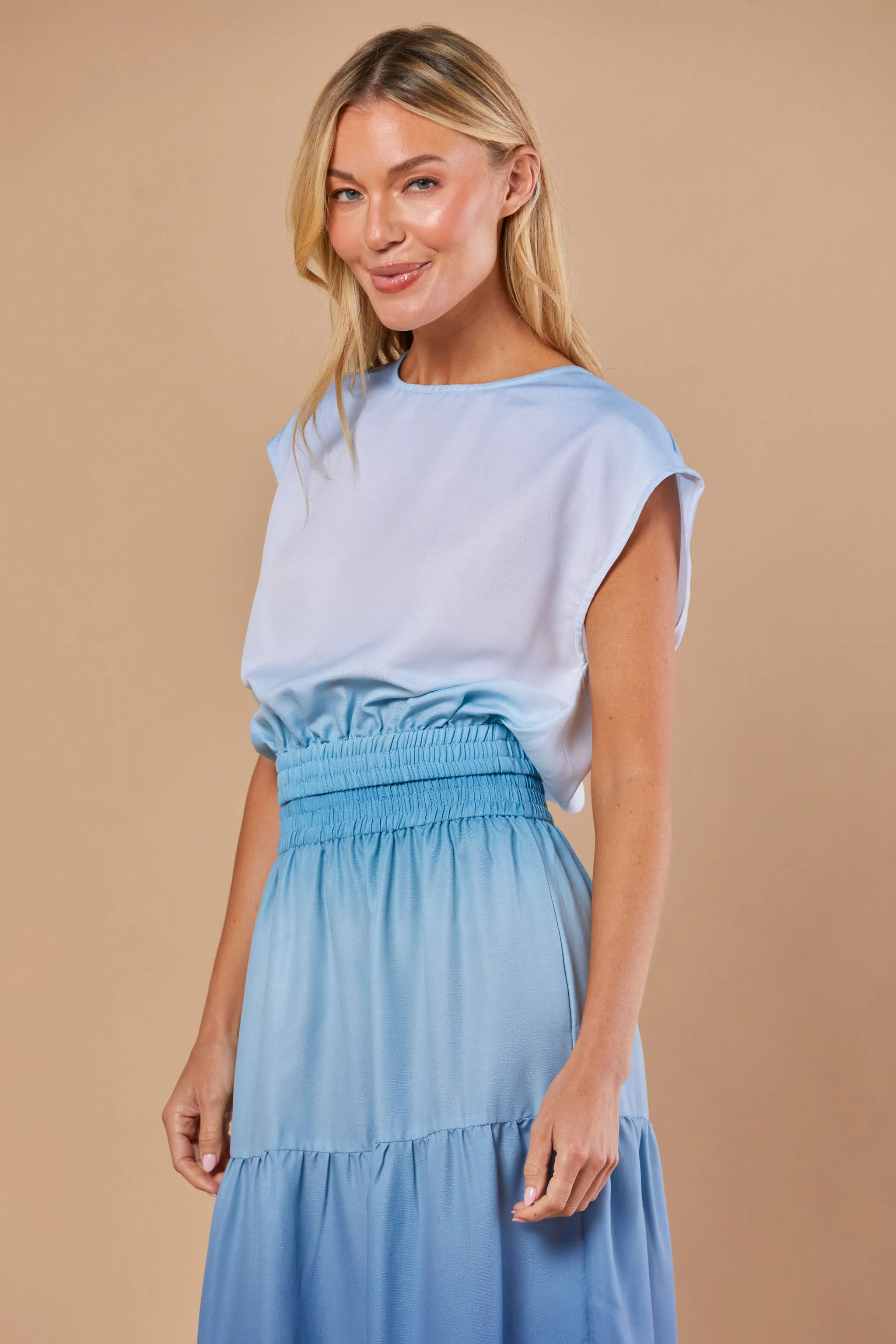 Gardenia Blouse in Seaglass Ombre
