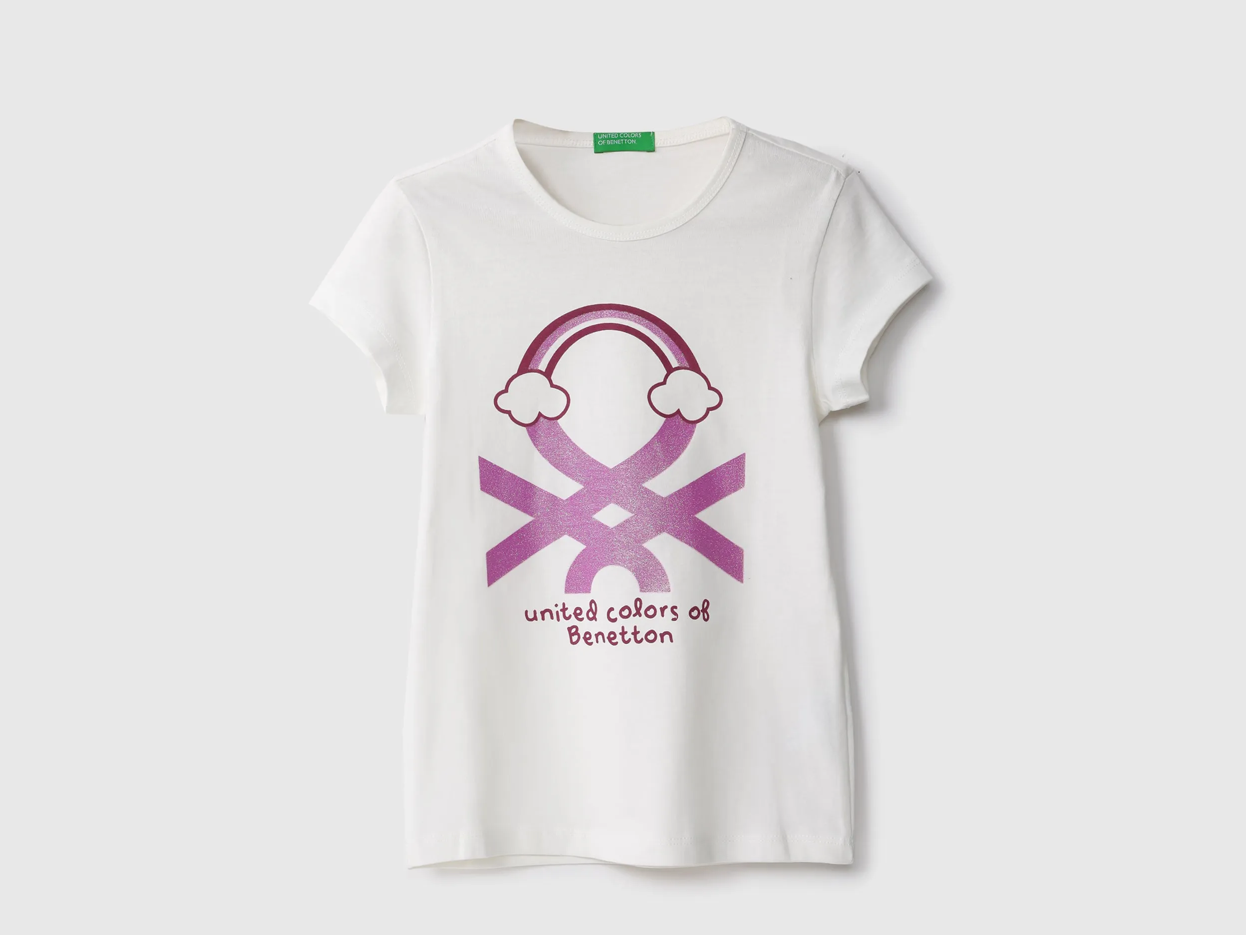 Girls White Printed Regular T Shirt
