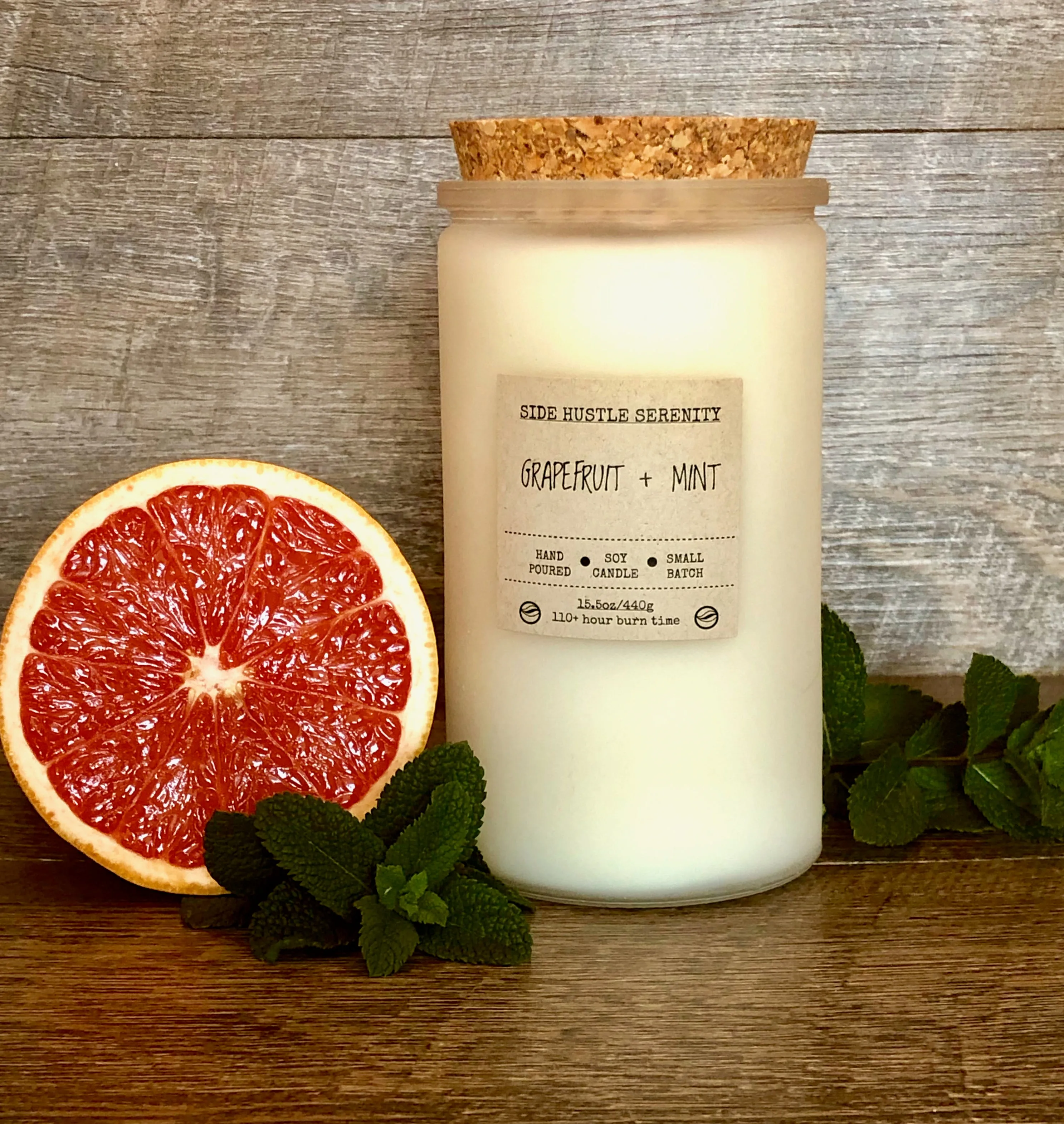 Grapefruit   Mint Scented Soy Candle | 15.5oz