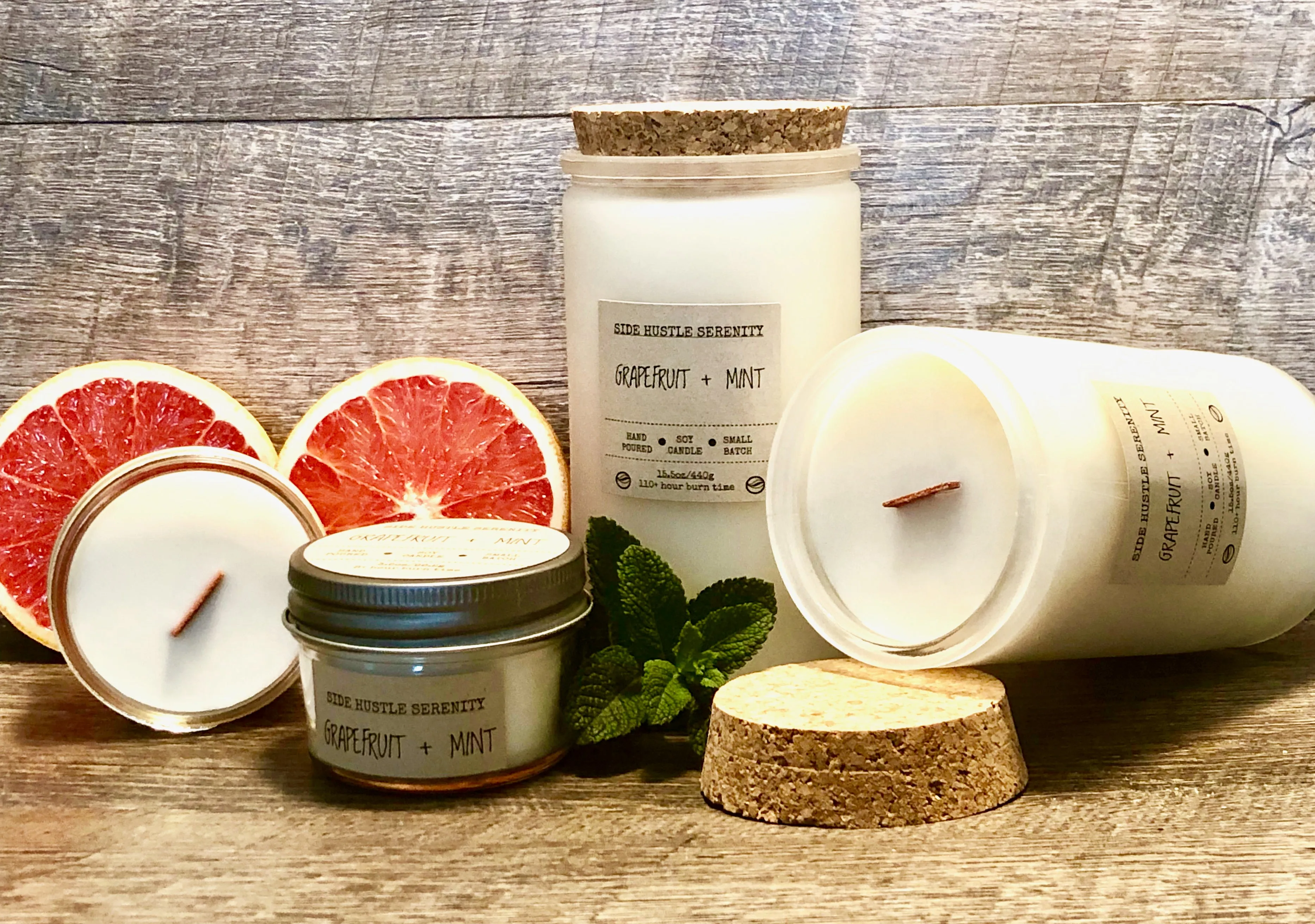 Grapefruit   Mint Scented Soy Candle | 15.5oz