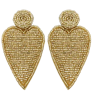 Heart Patch Earrings - Gold